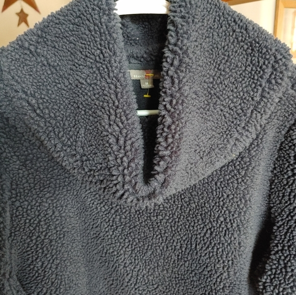 LLBean Signature Sherpa Cowl Neck Pullover SZ.Med Blue - Picture 4 of 8